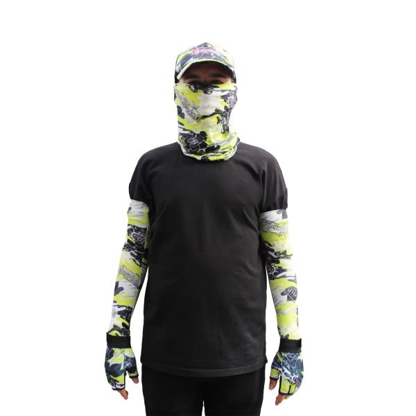 Captain Fisherman Style SET Cap+Eldiven+Kolluk+Buff Camo Green