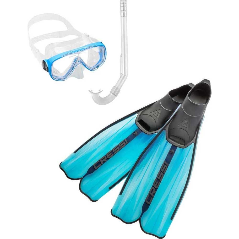 Cressi Rondinella Palet Maske Şnorkel Seti AQUAMARINE - NO:47-48