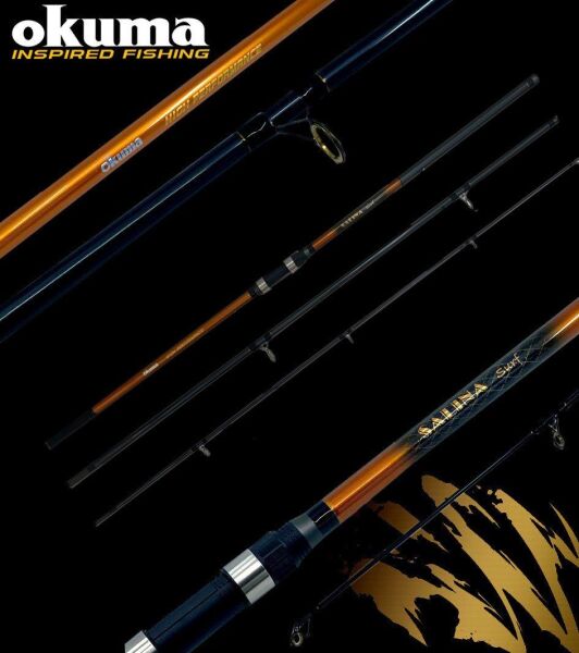 Okuma Salina Surf 420 cm 100-200g Atarlı Karbon 3 Parça Surf Kamış