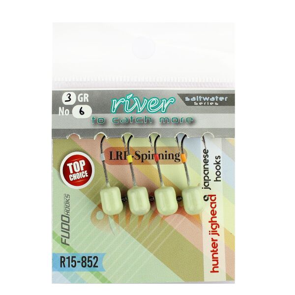 River Hunter Jig Head Glow 4P 3.5 GR