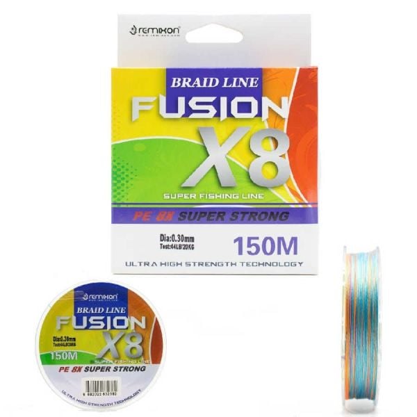 Remixon Fusion X8 0.22 mm 150M Multi Color İp Misina 14kg Çeker