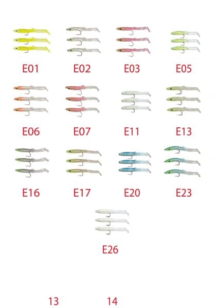 Captain 3526 Eel Fish 5cm Silikon Zargana Suni Yem 3'lü Paket E02 Silver