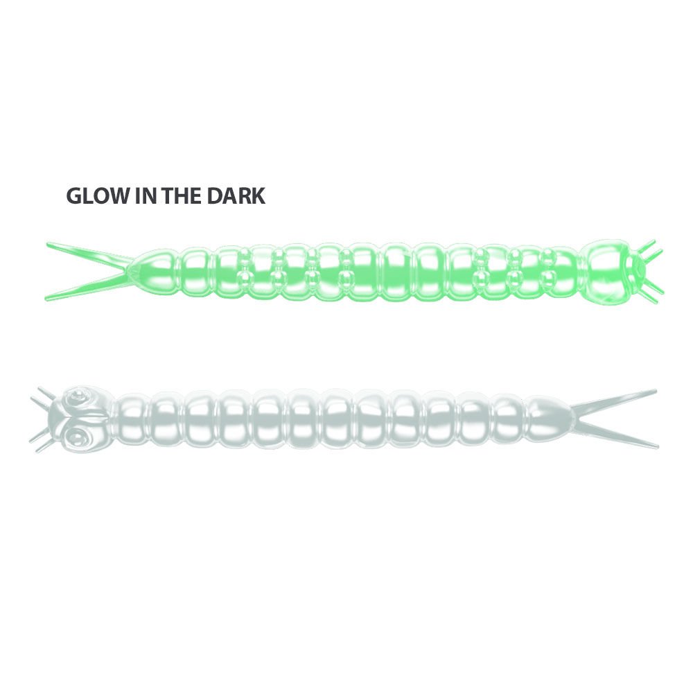 Libra Lures Slight Worm Cheese Suni Yem 000 - GLOW UV GREEN - 38MM