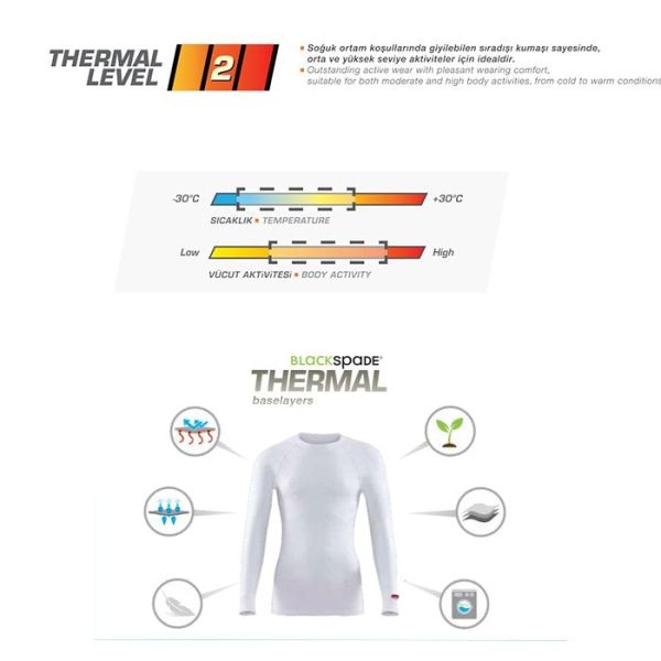 BLACKSPADE Termal Üst İçlik 2. Seviye Gri - XXL