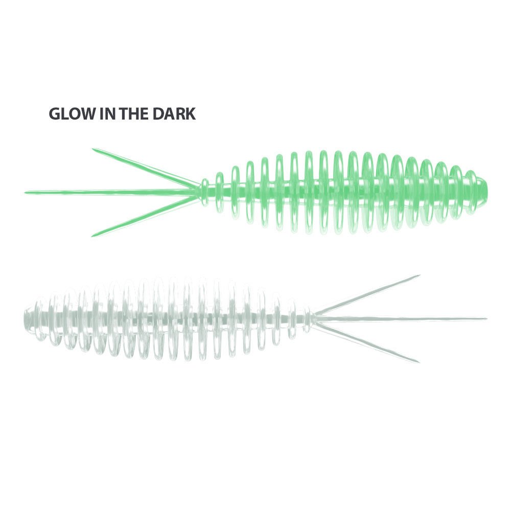 Libra Lures Turbo Worm Garlic Suni Yem 000 - GLOW UV GREEN - 56MM