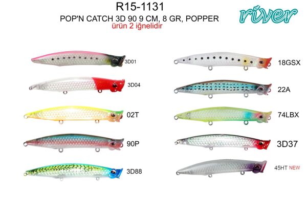 River Pop'n Catch 3D 90 9cm 8Gr Popper 22A