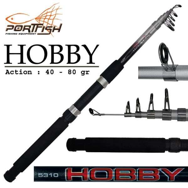 Portfish Hobby 300 cm 40-80g Atarlı Teleskopik Fiber Olta Kamışı