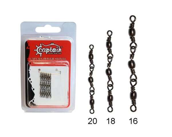 Captain 5105 3 Zincir Fırdöndü 6'lı Paket Black Nikel 16