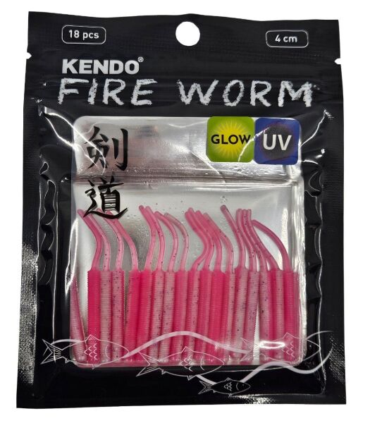 Kendo Fire Worm Lrf Silikonu 5cm 18 Adet Light Orange/Light Green