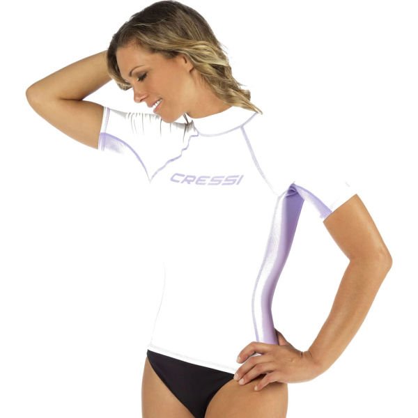 Cressi Rash Guard Lady Kısa Kollu T-Shirt WHITE-LILAC - NO:1 - XS