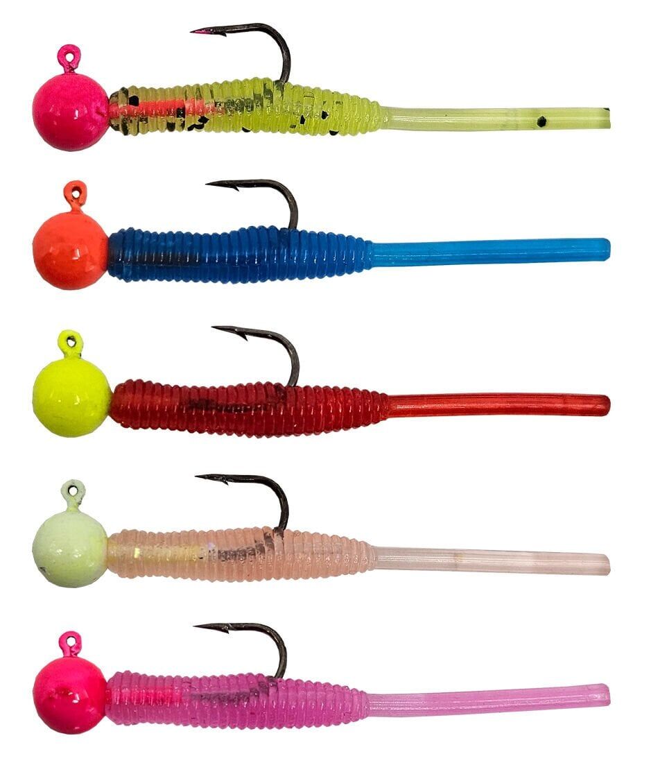 Kendo Hook Worm Jighead+Lrf Silikonu 1.5gr+4.5cm 5 Adet Head Pink+Fluorescent Yellow