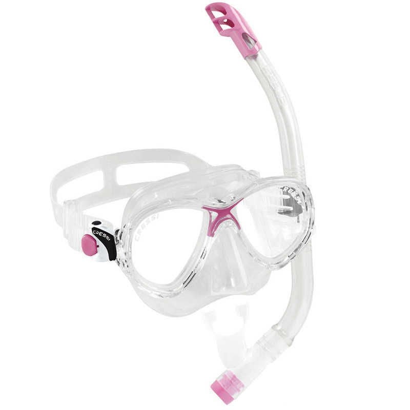 Cressi Junior Marea Maske Top Şnorkel Seti CLEAR-PINK