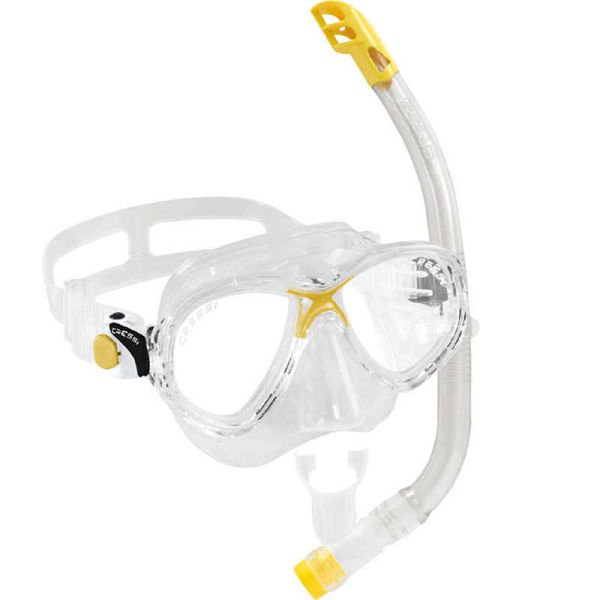 Cressi Junior Marea Maske Top Şnorkel Seti CLEAR-YELLOW