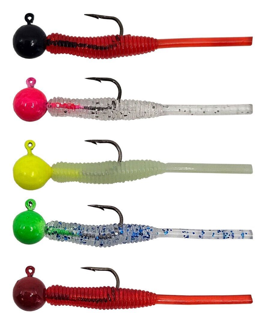 Kendo Hook Worm Jighead+Lrf Silikonu 2gr+4.5cm 5 Adet Head Red+Red