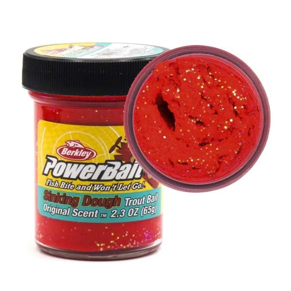Berkley Powerbait Sinking Glitter Trout Bait Sahte Yem SALMON EGG RED - 65G