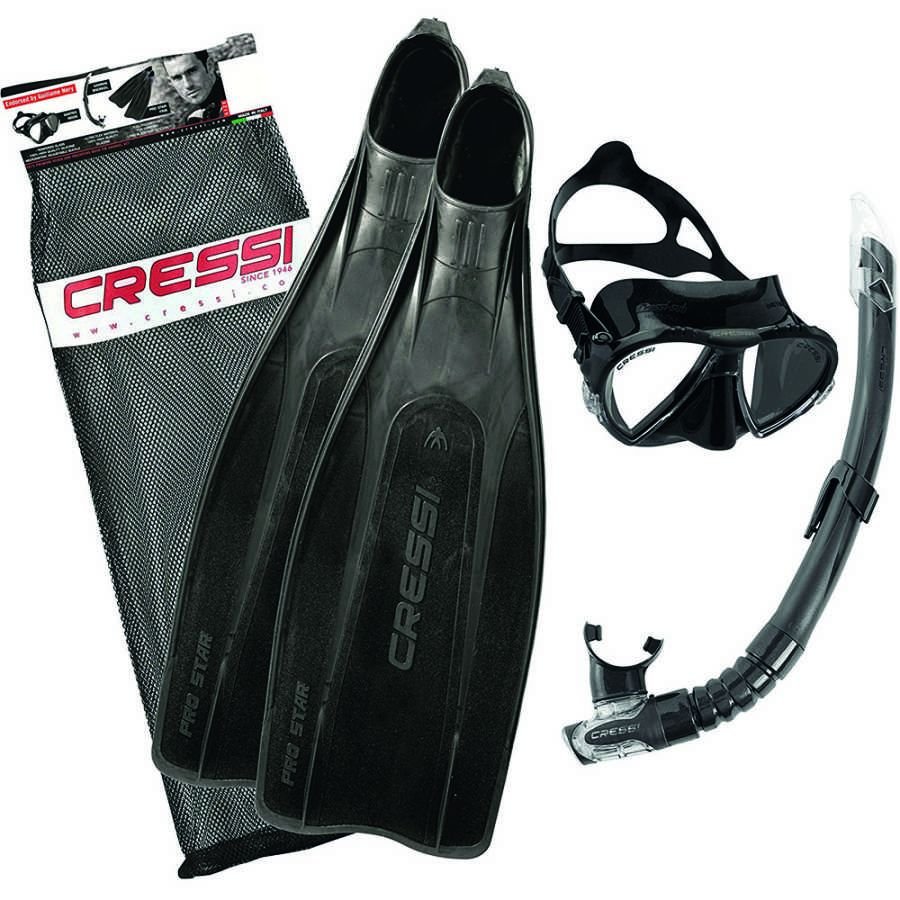 Cressi Pro Star Palet Maske Şnorkel Seti BLACK - NO:43-44