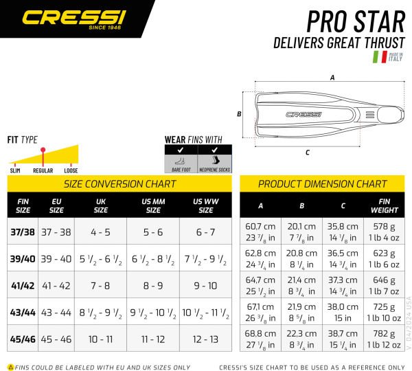 Cressi Pro Star Palet Maske Şnorkel Seti BLACK - NO:43-44