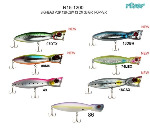 River Bighead Pop 130 13Cm 36G Popper Maket Balık 08MS