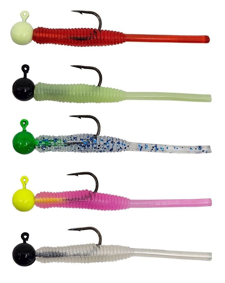 Kendo Hook Worm Jighead+Lrf Silikonu 1gr+4.5cm 5 Adet Head Black+Pearl White