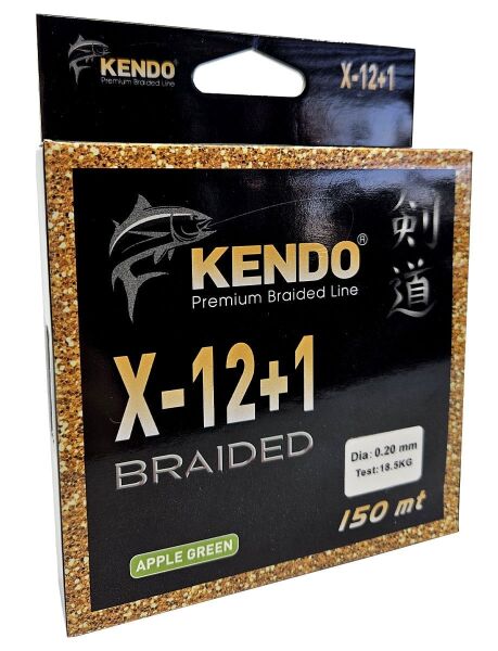 Kendo X-12+1 Braided 150m Apple Green Örgü İp 0,18mm