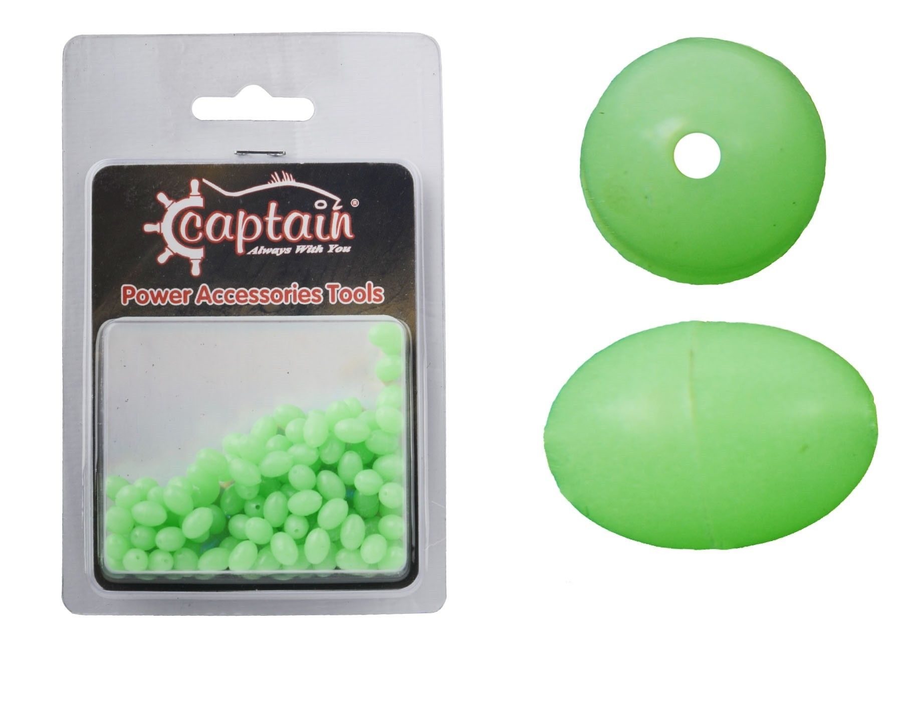 Captain  Glow Boncuk Oval Çapari ve Takım Boncuğu 100'lü Paket 8 mm