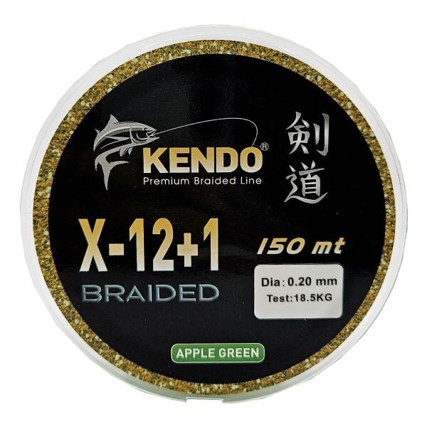 Kendo X-12+1 Braided 150m Apple Green Örgü İp 0,25mm