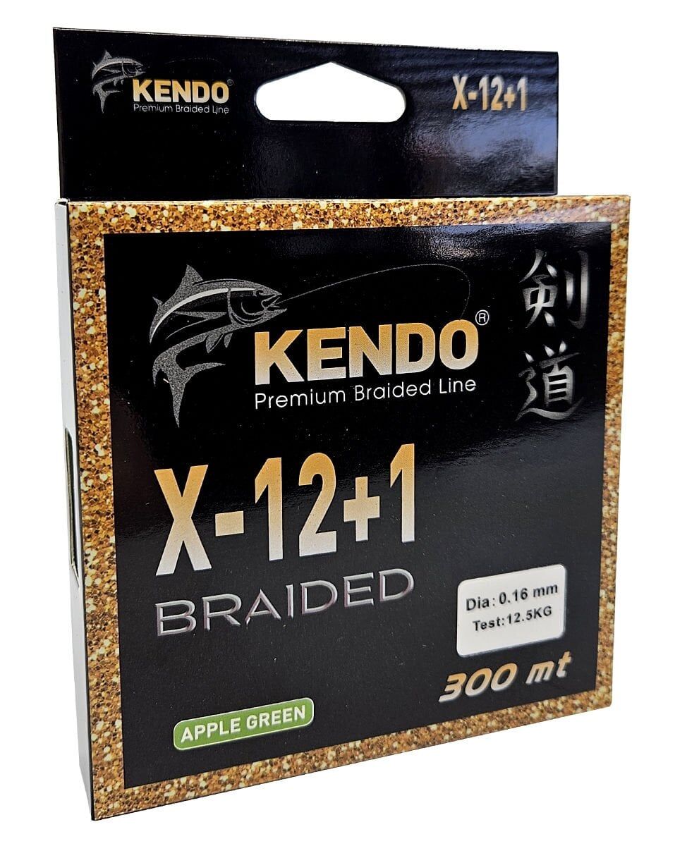 Kendo X-12+1 Braided 300m Apple Green Örgü İp 0,16mm
