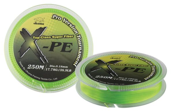 Okuma X-PE Dynema 0.18 mm 250 m 8 Kat Yeşil İp Misina 17.70kg Çeker