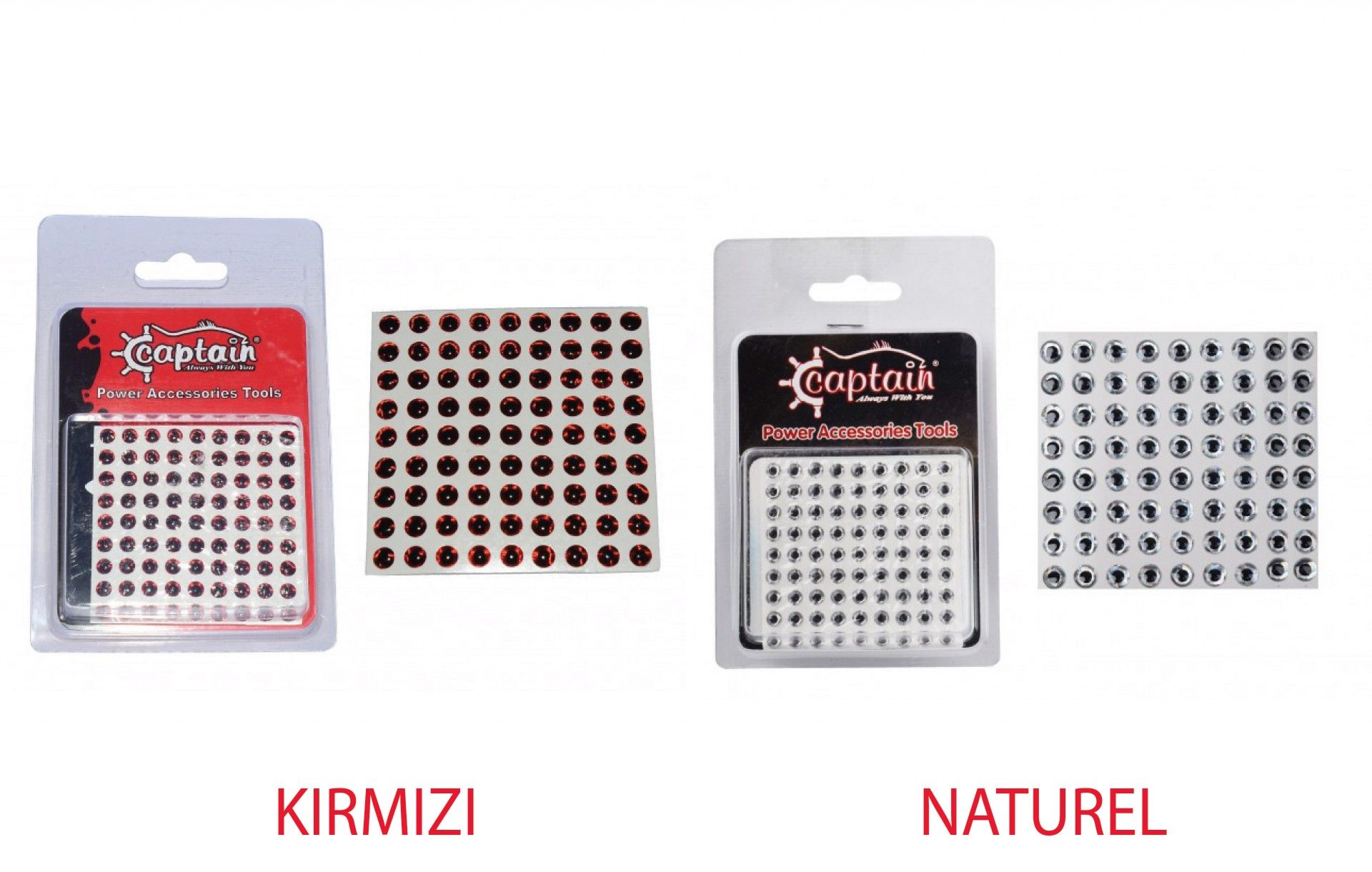 Captain 7631 Göz 5mm Silikon Damla Göz 81'i Paket Kırmızı