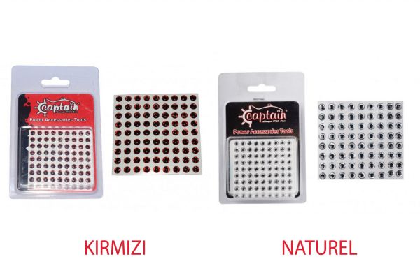 Captain 7631 Göz 5mm Silikon Damla Göz 81'i Paket Kırmızı