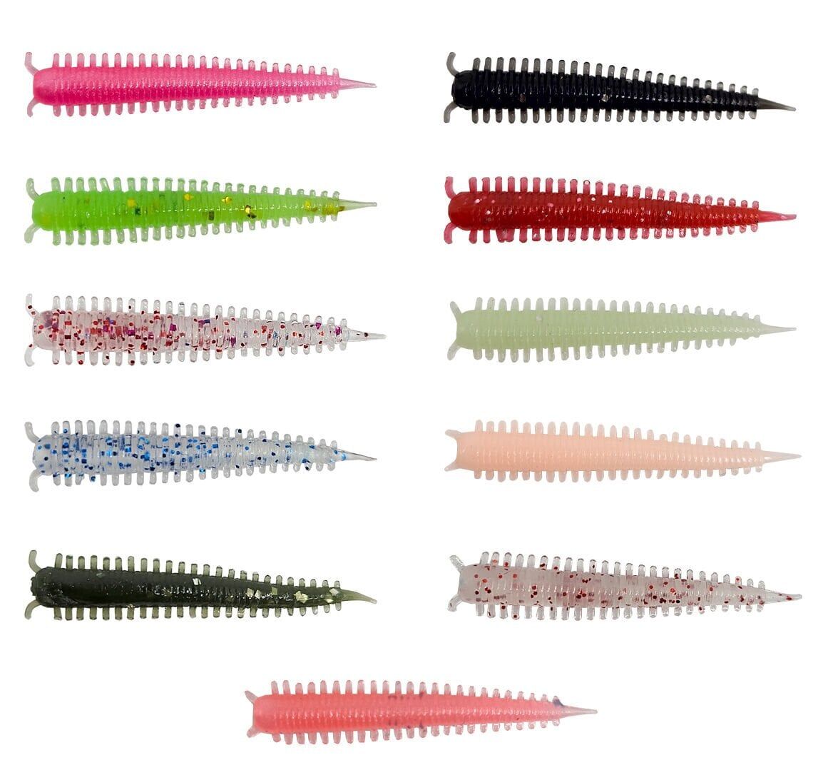 Kendo Zombie Worm Lrf Silikonu 4cm 8 Adet Blue Glitter