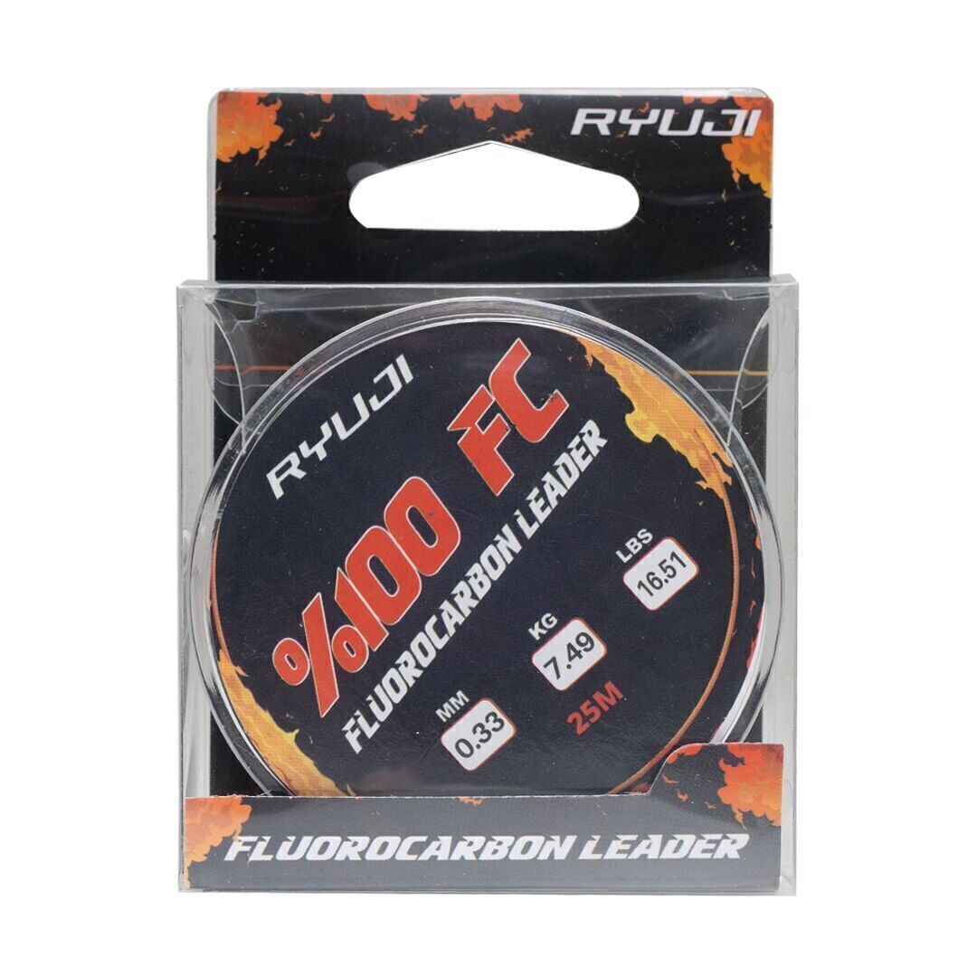 Ryuji 0.41mm 25m Fluorocarbon Leader Misina 9.81kg Çeker