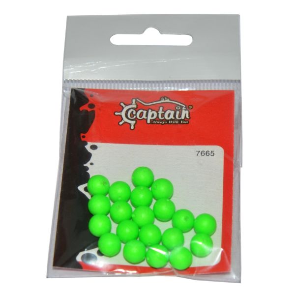 Captain 7665 Renkli Boncuk Yuvarlak 75mm Plastik Boncuk 20'li Paket Yeşil