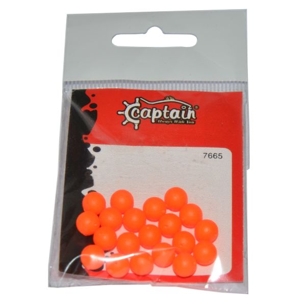 Captain 7665 Renkli Boncuk Yuvarlak 75mm Plastik Boncuk 20'li Paket Turuncu
