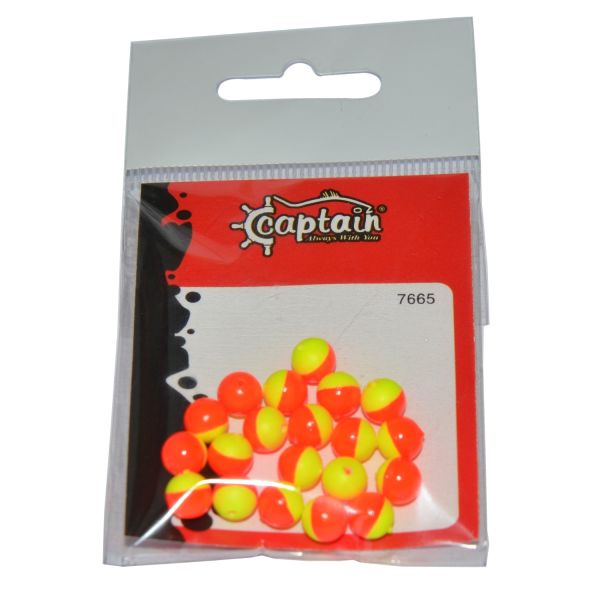 Captain 7665 Renkli Boncuk Yuvarlak 75mm Plastik Boncuk 20'li Paket SarıKırmzı