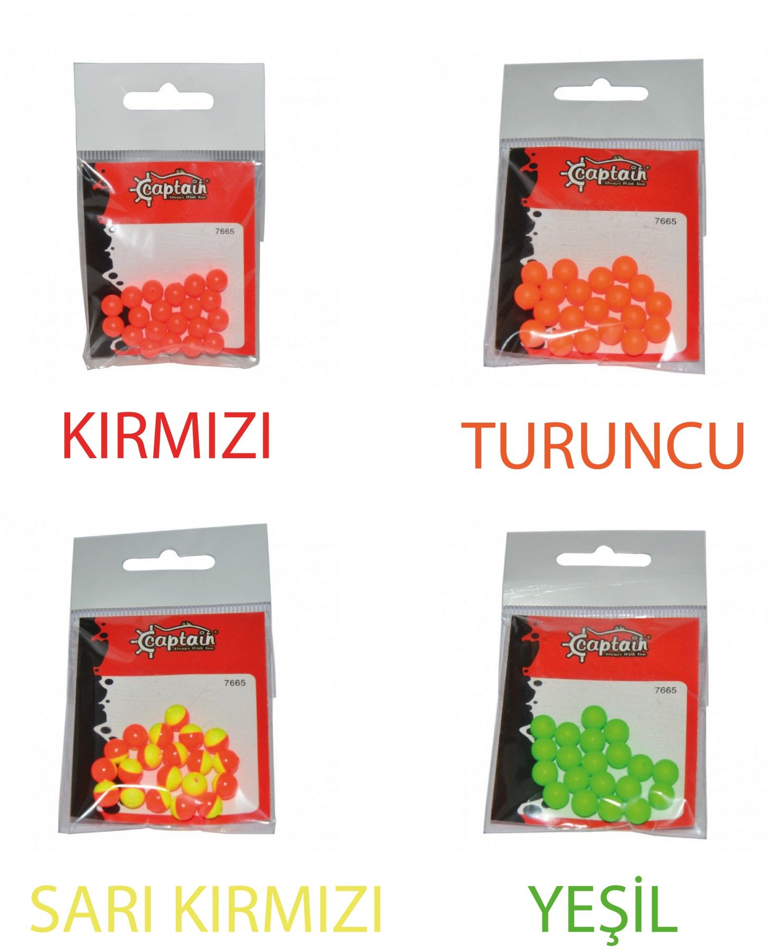 Captain 7665 Renkli Boncuk Yuvarlak 75mm Plastik Boncuk 20'li Paket SarıKırmzı