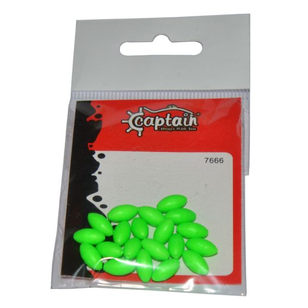 Captain 7666 Renkli Boncuk Oval 110mm Plastik Boncuk 20'li Paket Yeşil