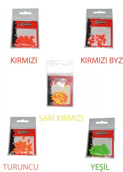 Captain 7666 Renkli Boncuk Oval 110mm Plastik Boncuk 20'li Paket Yeşil