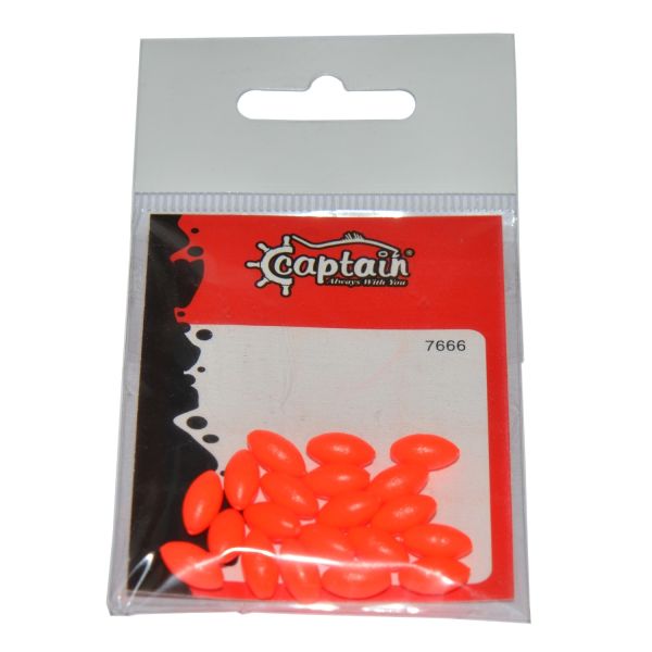 Captain 7666 Renkli Boncuk Oval 110mm Plastik Boncuk 20'li Paket Kırmızı