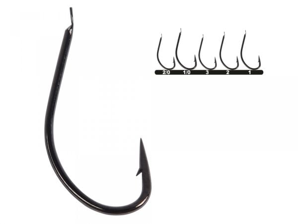 Hayabusa HMRS 171 Kısa Pala Dövme Olta İğnesi 15'li Paket Black Nikel 4/0
