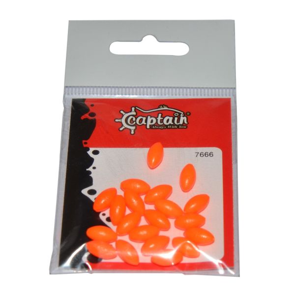 Captain 7666 Renkli Boncuk Oval 110mm Plastik Boncuk 20'li Paket Turuncu