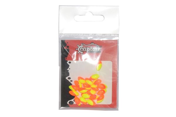 Captain 7666 Renkli Boncuk Oval 110mm Plastik Boncuk 20'li Paket SarıKırmzı