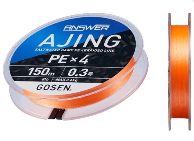 Gosen Answer Ajing PE4 Örgü LRF İpi 150mt Coctail Orange 0.3 PE
