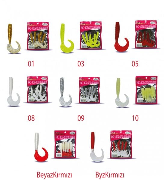 Mutant 3545 Runner Tail 8cm Levrek Silikonu 5'li Paket Suni Yem 10