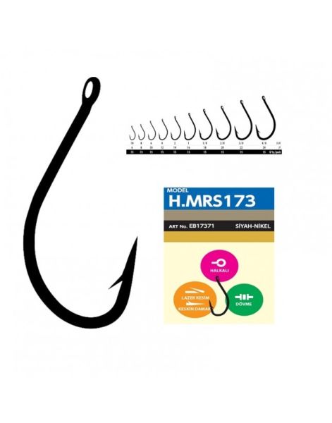 Hayabusa HMRS 173 Delikli Dövme Olta İğnesi 15'li Paket Black Nikel 3/0