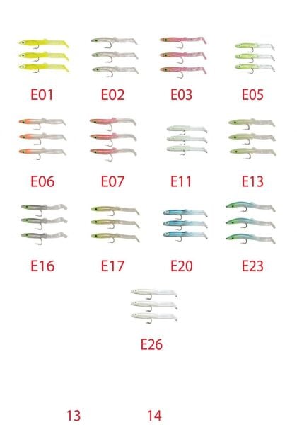 Captain 3525 Eel Fish 75cm Silikon Zargana Suni Yem 3lü Paket
