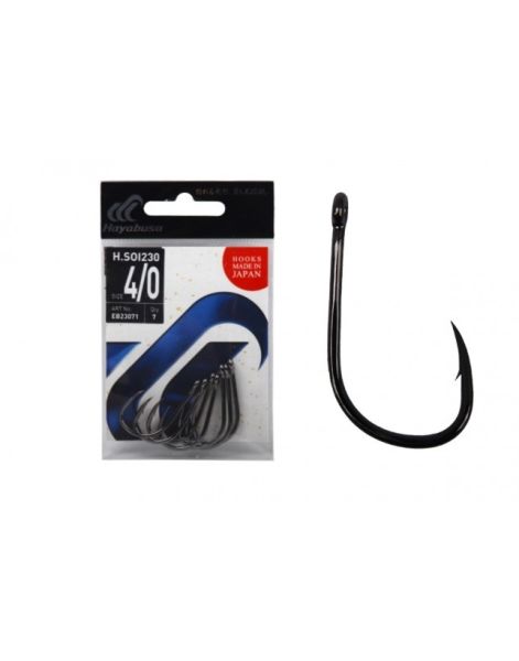 Hayabusa HSOI 230 Delikli Papağan Olta İğnesi 7'li Paket Black Nikel 3/0