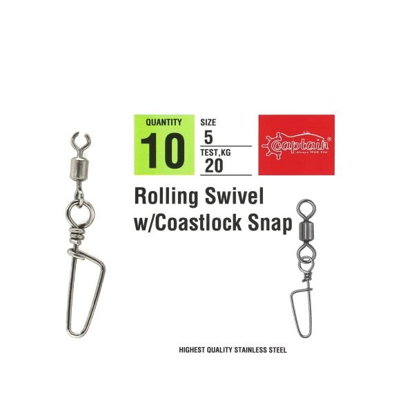 Captain 5032 Coastlock Klips 10'lu Paket Black Nikel 1/0